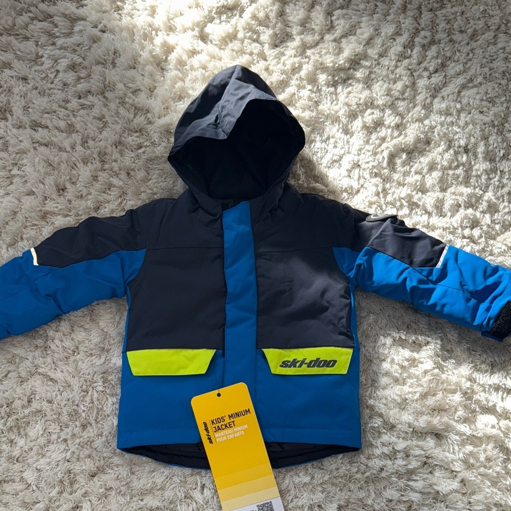 Ski-Doo Kids Blue and Black Puffer Jacket NWT -3T